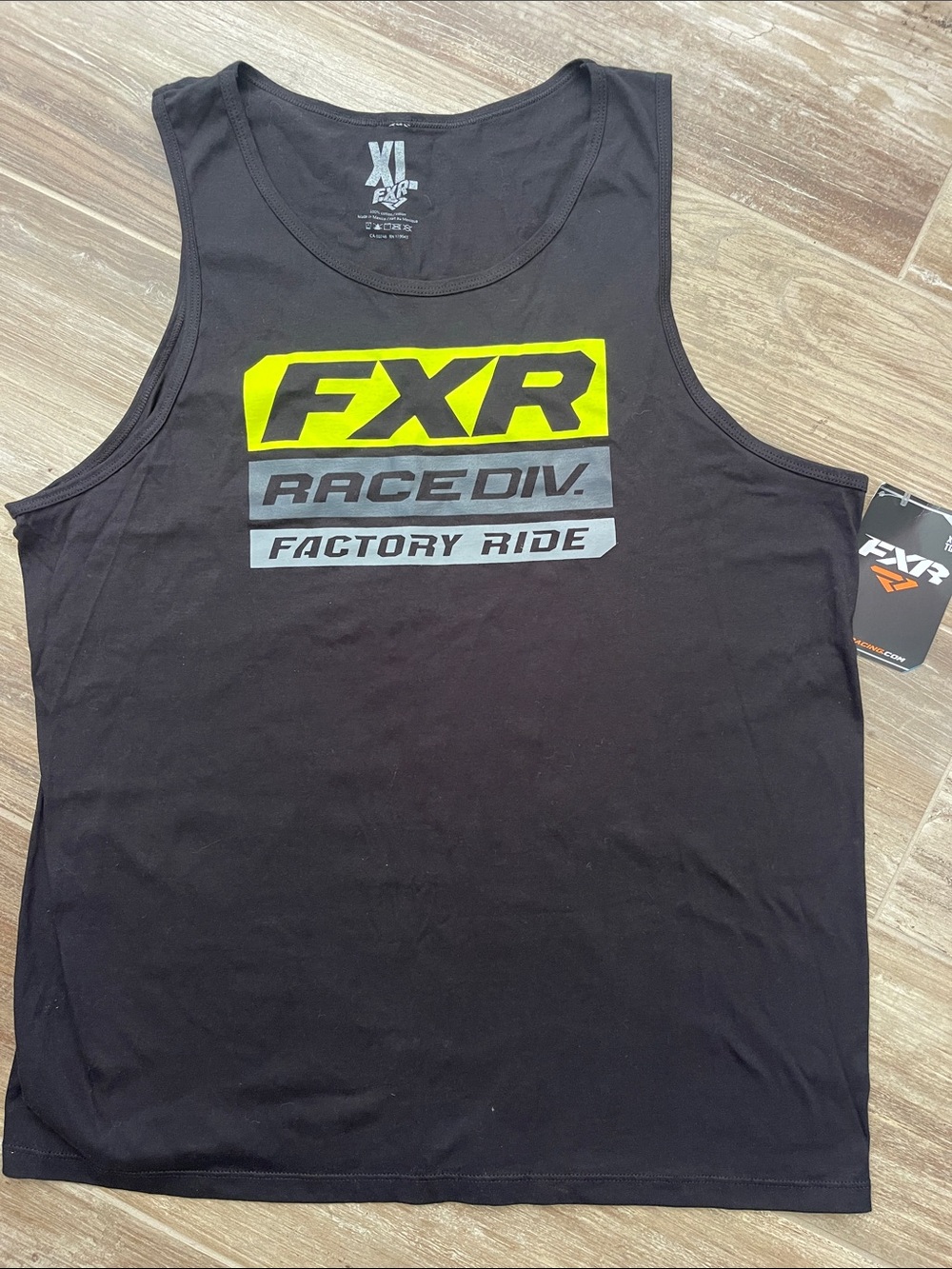 FXR 🏁 Men’s Black Tank Top with Yellow Logo - Race Div. NWT XL